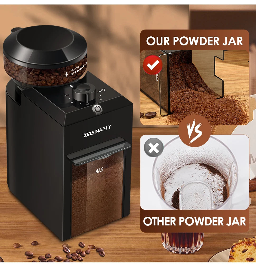 Moedor de Cafe Eletrico de Moendas KIRAINAFLY com 28 Regulagens