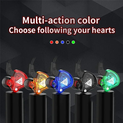 Fone de Ouvido Retorno de Palco In-Ear QKZ AK6 – Driver Dinâmico de 10mm, Cabo TPE com Microfone e Conexão P2 de 3.5mm para Monitoramento e Uso Diário
