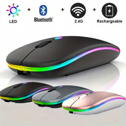 Mouse Sem Fio 2.4G / Bluetooth 5.1 — 1600 DPI