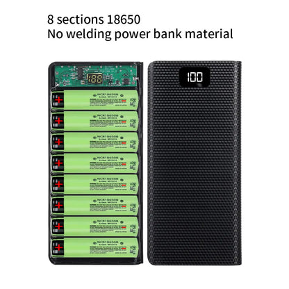 Case Power Bank DIY VIKEFON C18 para 8 Baterias 18650 com Display LCD e Lanterna LED