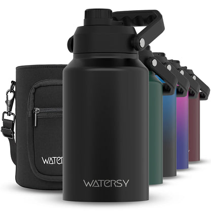 Garrafa Térmica Industrial Watersy em Inox 304 com Isolamento Multicamadas e Bolsa Tática (1.8L / 2.5L / 3.7L)