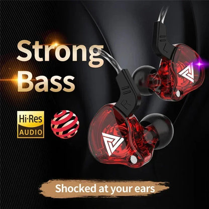 Fone de Ouvido Retorno de Palco In-Ear QKZ AK6 – Driver Dinâmico de 10mm, Cabo TPE com Microfone e Conexão P2 de 3.5mm para Monitoramento e Uso Diário