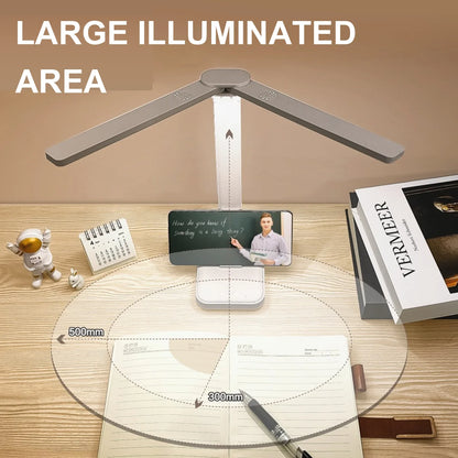 Luminária de Mesa LED Articulada – Touch Screen, 3 Tons de Luz e Bateria Recarregável