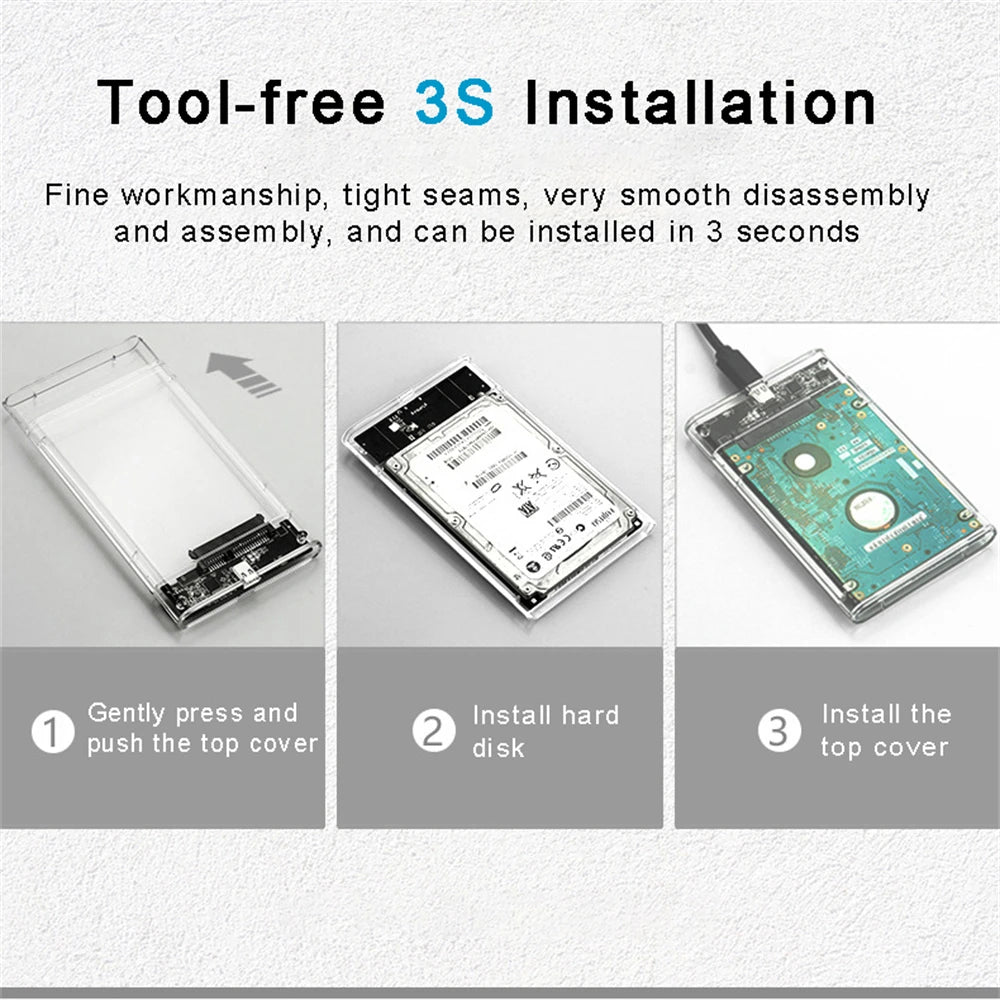Congdi — Case Externo USB 3.0 para HDD e SSD SATA 2,5”