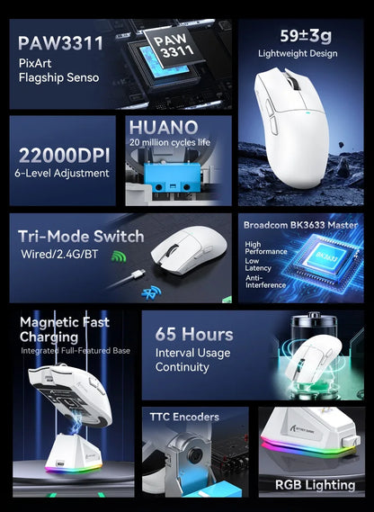 Attack Shark X11 — Mouse Gamer Tri-Mode