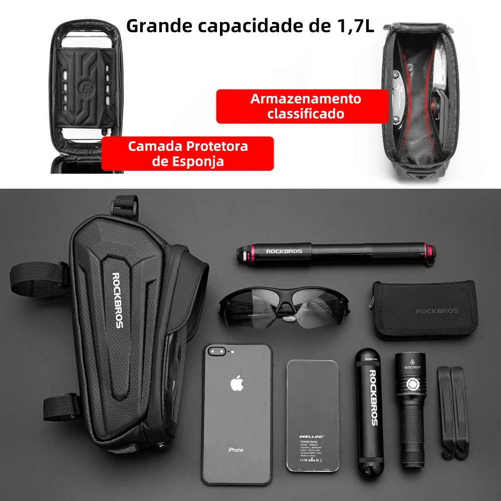 Bolsa de Quadro para Bicicleta ROCKBROS Impermeável com Suporte de Celular