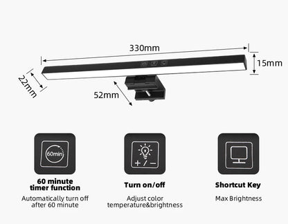 Luminária de Monitor Light Bar com Controle Remoto – Barra de Luz LED Anti-Luz Azul e Iluminação Direcional