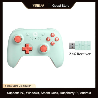 Controle Gamer 8BitDo Ultimate 2C Sem Fio 2.4G com Hall Effect para PC