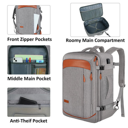 Mochila de Viagem Expansível Tipo Mala MOZHI (Acompanha 4 Organizadores)