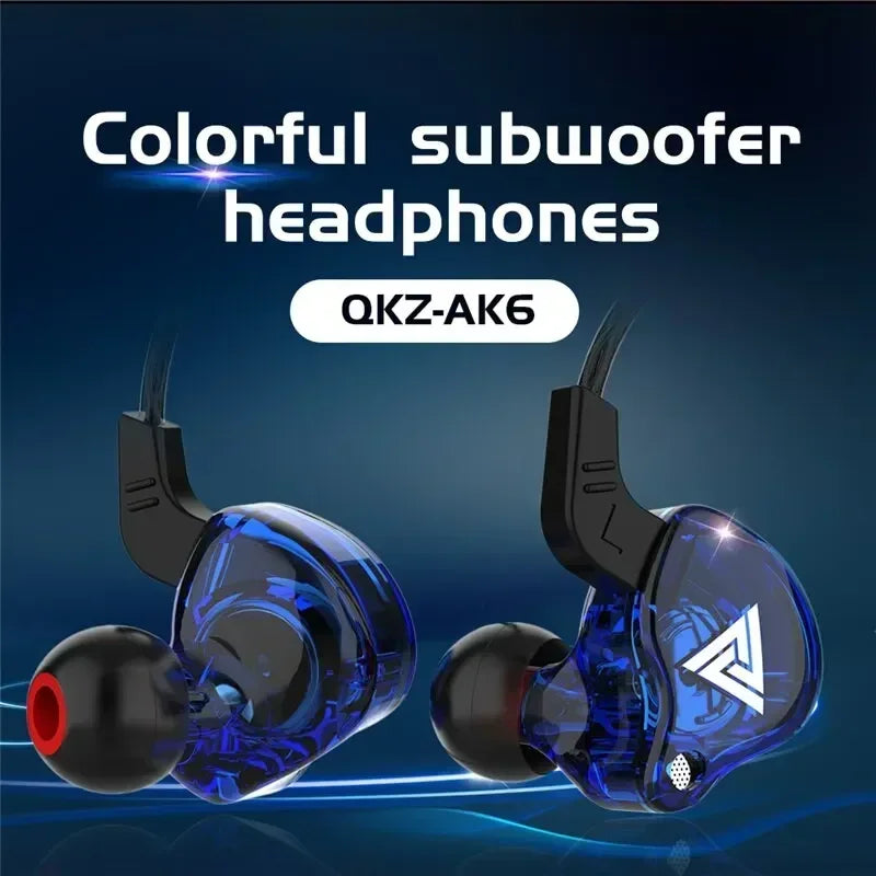 Fone de Ouvido QKZ AK6 com Microfone, Driver Dinâmico e Plugue P2 3,5 mm