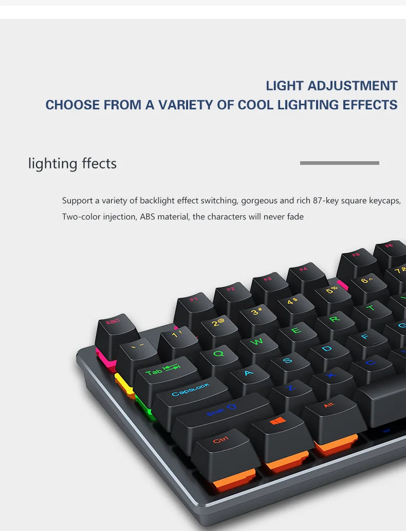AyeBeau — Teclado Mecânico Gamer RGB 87 Teclas