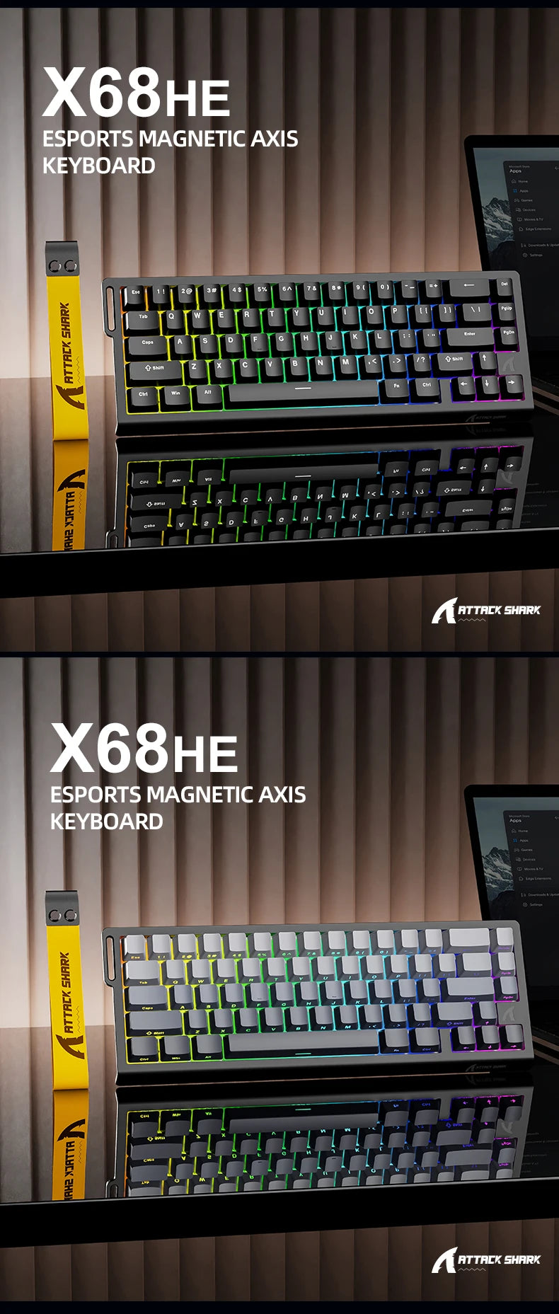 Attack Shark X68HE — Teclado Gamer Magnético 8000Hz