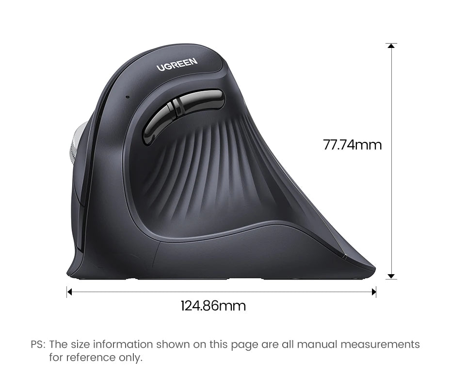 UGREEN — Mouse Vertical Ergonômico Sem Fio 4000 DPI