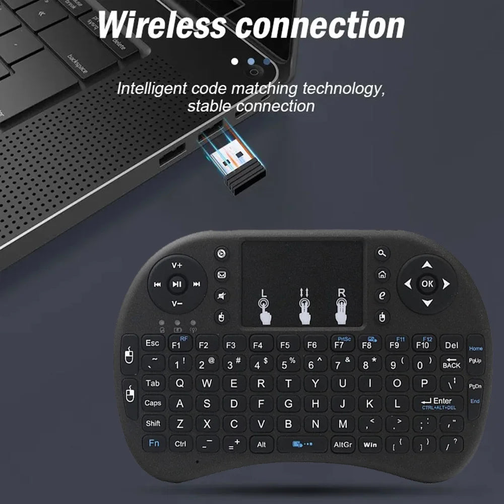 MRSVI i8 — Mini Teclado Sem Fio 2.4G com Touchpad