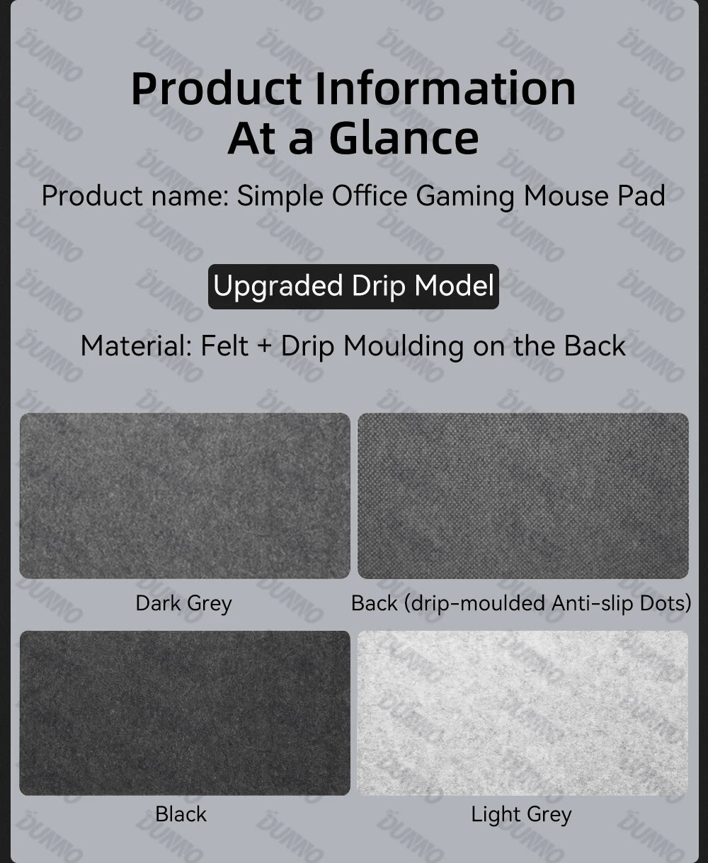 Mouse Pad Premium em Feltro de Lã XXL – Desk Mat Minimalista com Base Antiderrapante