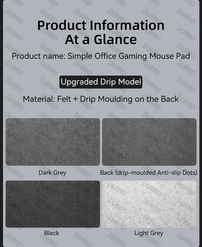 Mouse Pad Premium em Feltro de Lã XXL – Desk Mat Minimalista com Base Antiderrapante