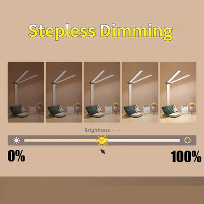 Luminária de Mesa LED Articulada – Touch Screen, 3 Tons de Luz e Bateria Recarregável