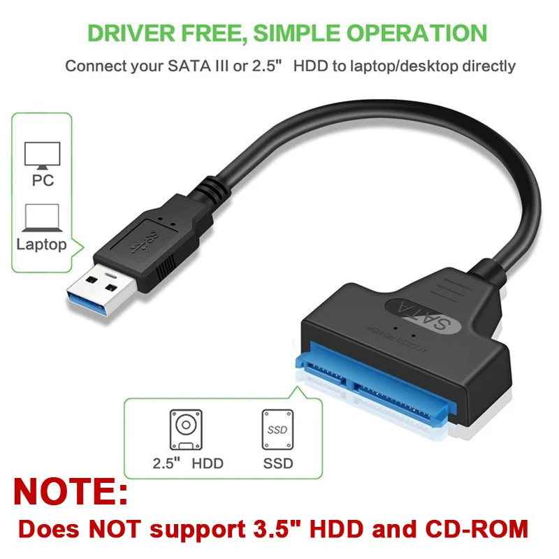 SATA para USB 3.0 — Cabo Adaptador