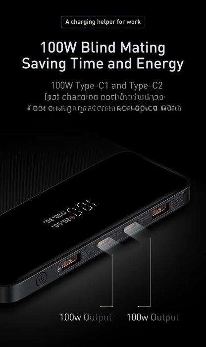 Power Bank Baseus Blade 20000mAh 100W Ultra-Slim com Display Digital Inteligente