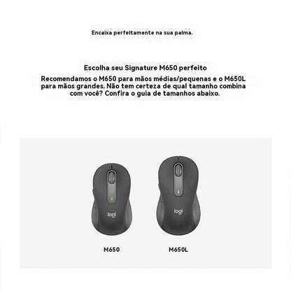 Mouse Logitech M650/M650L Sem Fio 2.4 GHz Ergonômico para PC e Notebook
