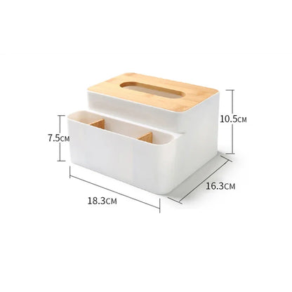Organizador de Mesa Multifuncional com Divisórias – Porta Controle Remoto, Maquiagem e Lenços