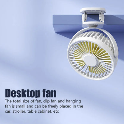Mini Ventilador Portátil de Clipe e Mesa HAOYUNMA 3 Velocidades com Ajuste 720°