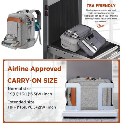 Mochila de Viagem Expansivel 40L Aprovada para Voo MOZHI