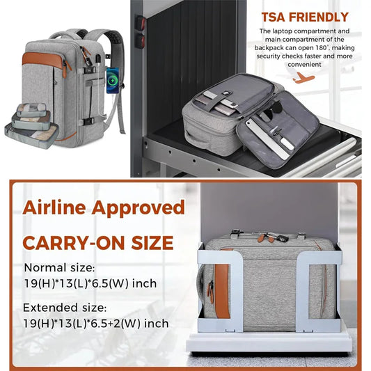 Mochila de Viagem Expansivel 40L Aprovada para Voo MOZHI
