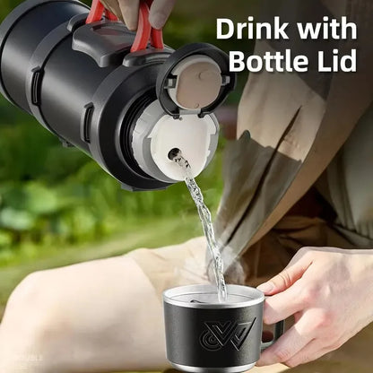 Garrafa Térmica Industrial em Aço Inox 304 com Alça Ergonômica e Base de Silicone (1.7L / 2.