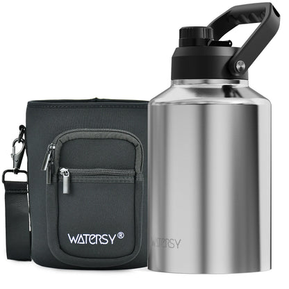 Garrafa Térmica Industrial Watersy em Inox 304 com Isolamento Multicamadas e Bolsa Tática (1.8L / 2.5L / 3.7L)