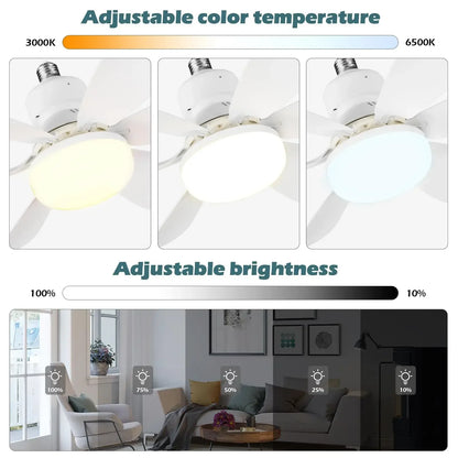 Lâmpada Ventilador de Teto LED 40W Bivolt E27 Dimerizável com Controle Remoto