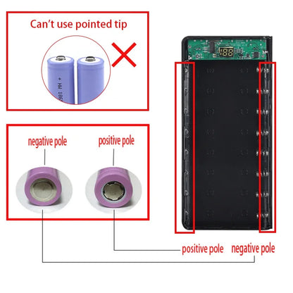 Case Power Bank DIY VIKEFON C18 para 8 Baterias 18650 com Display LCD e Lanterna LED