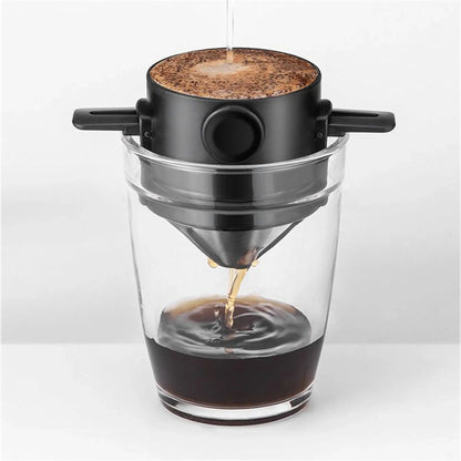 Kit Cafeteira Portátil Pour Over com Filtro Retrátil Inox e Caneca