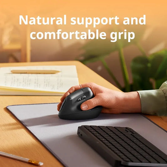 Mouse Vertical Ergonômico Logitech Lift Sem Fio Bluetooth com 4.000 DPI