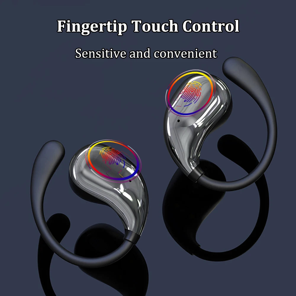 Fone TWS Bluetooth 5.4 Ear Hook — HiFi com ANC e Display LED