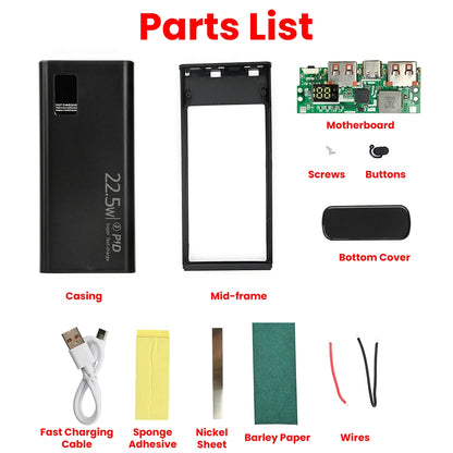 Kit Power Bank DIY diymore 20000mAh 22.5W com Display Digital para 2x Células 1260110