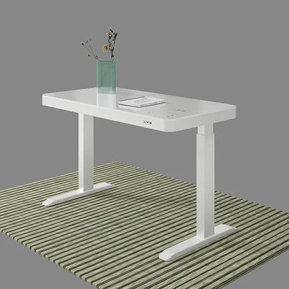 Mesa Ergonômica Inteligente Sit-Stand Elétrica XMSJ/Hollin – Tampo de Vidro Temperado, Estrutura de Aço Motorizada com Ajuste Automático de Altura e Certificação TUV para Alta Performance