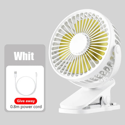 Mini Ventilador Portátil de Clipe e Mesa HAOYUNMA 3 Velocidades com Ajuste 720°