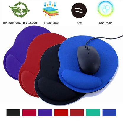 Mousepad ergonômico com apoio de pulso, confortável e antiderrapante, para PC e laptop.