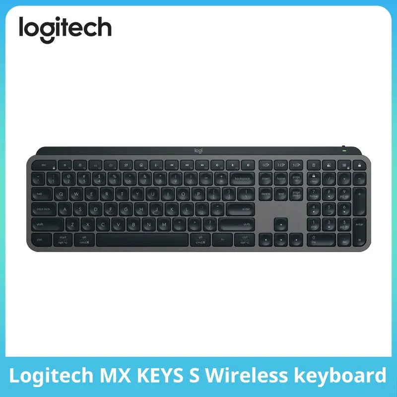 Teclado Sem Fio Logitech MX Keys S Bluetooth com Retroiluminação e Logi Bolt