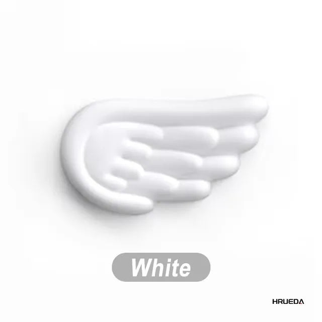 Apoio de pulso para teclado e mouse em formato de asa de anjo, feito de espuma viscoelástica. Suporte ergonômico e antiderrapante para digitação fácil em computadores e laptops.