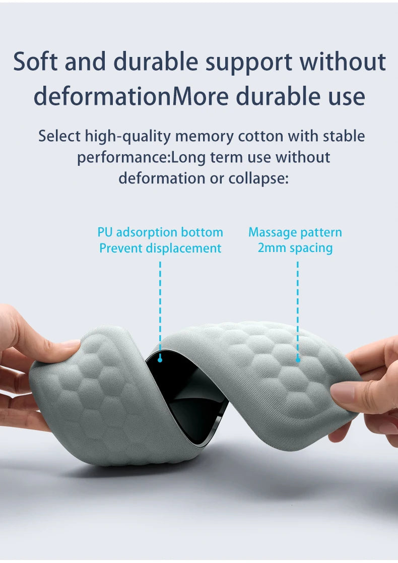 Apoio de pulso para teclado e mouse em espuma viscoelástica, suporte ergonômico para as mãos, ideal para notebooks e laptops.