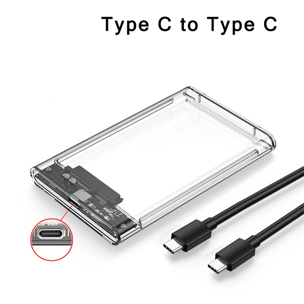 Case SATA 2,5″ Transparente USB 3.0/Type-C