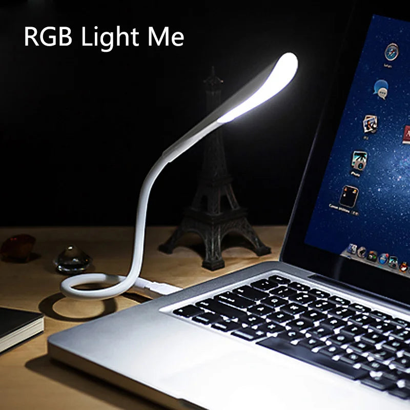 Luminária de Mesa LED USB Flexível POCKETMAN – Mini Lâmpada para Teclado de Notebook, Sensor Touch Dimerizável e Haste Ajustável para Power Bank e PC