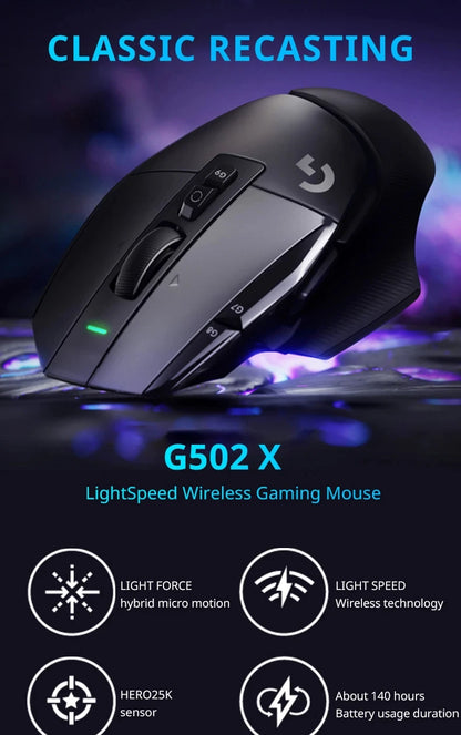 Mouse Gamer Logitech G502 X com 25.600 DPI, 13 Botões e Switches LIGHTFORCE