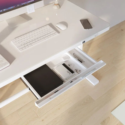 Mesa Ergonômica Inteligente Sit-Stand Elétrica XMSJ/Hollin – Tampo de Vidro Temperado, Estrutura de Aço Motorizada com Ajuste Automático de Altura e Certificação TUV para Alta Performance
