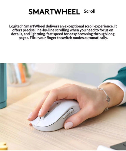 Logitech M650 — Mouse Ergonômico Sem Fio