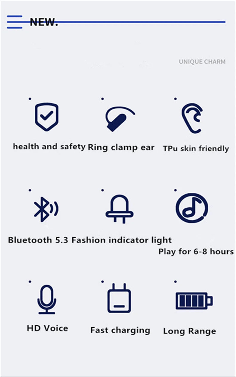 Fone Bluetooth Open-Ear Clip — TWS com Microfone
