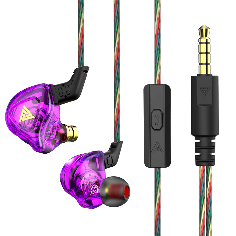 Fone de Ouvido QKZ AK6 com Microfone, Driver Dinâmico e Plugue P2 3,5 mm