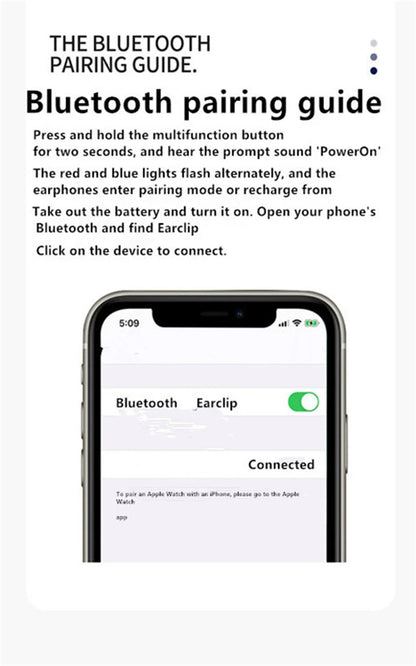 Fone Bluetooth Open-Ear Clip — TWS com Microfone